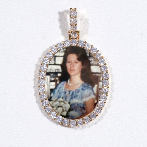 3D Oval Custom Picture Pendant