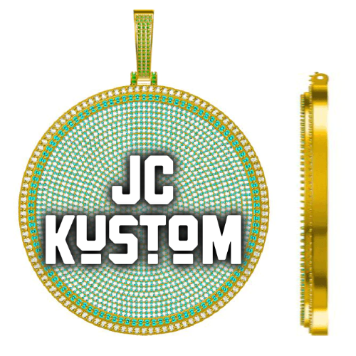 CUSTOM LETTER NECKLACE 3D BIG DISC