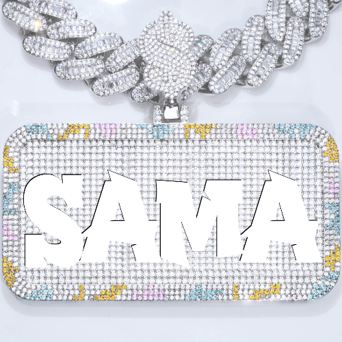 CUSTOM LETTER NECKLACE 3D COLORFUL SQUARE