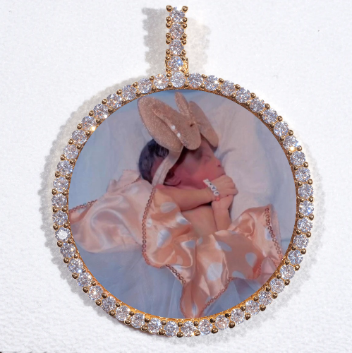 LARGE 3D CIRCLE CUSTOM PICTURE PENDANT