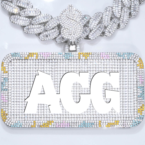 CUSTOM LETTER NECKLACE 3D COLORFUL SQUARE