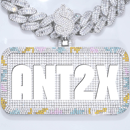 CUSTOM LETTER NECKLACE 3D COLORFUL SQUARE