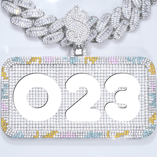 CUSTOM LETTER NECKLACE 3D COLORFUL SQUARE