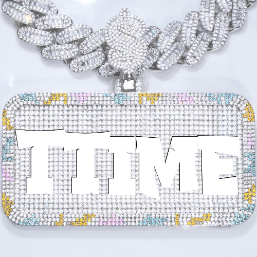 CUSTOM LETTER NECKLACE 3D COLORFUL SQUARE