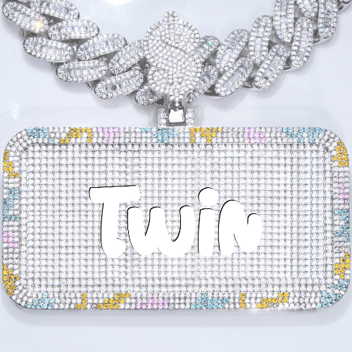 CUSTOM LETTER NECKLACE 3D COLORFUL SQUARE