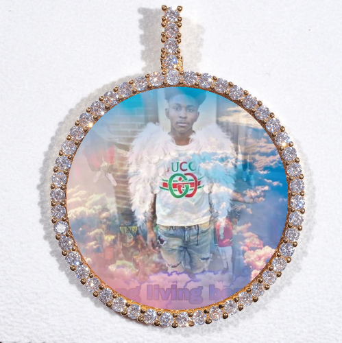 LARGE 3D CIRCLE CUSTOM PICTURE PENDANT