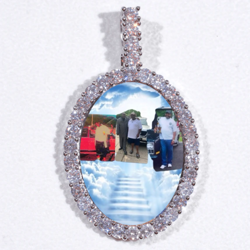 Large 3D Oval Custom Picture Pendant