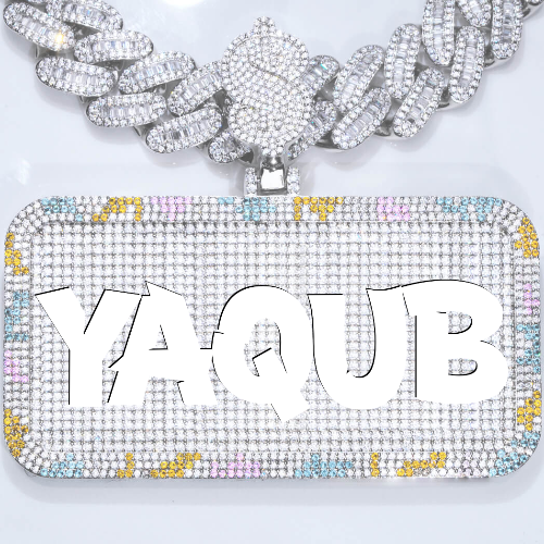 CUSTOM LETTER NECKLACE 3D COLORFUL SQUARE