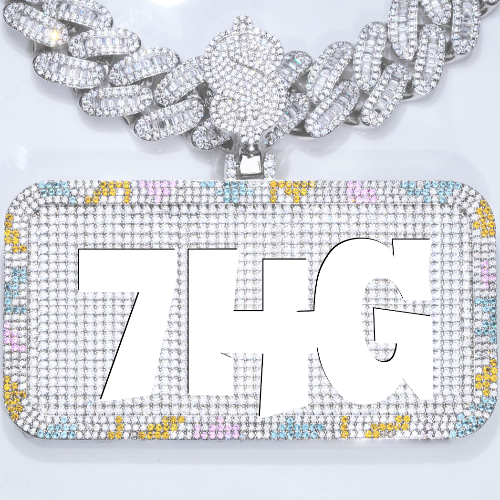 CUSTOM LETTER NECKLACE 3D COLORFUL SQUARE