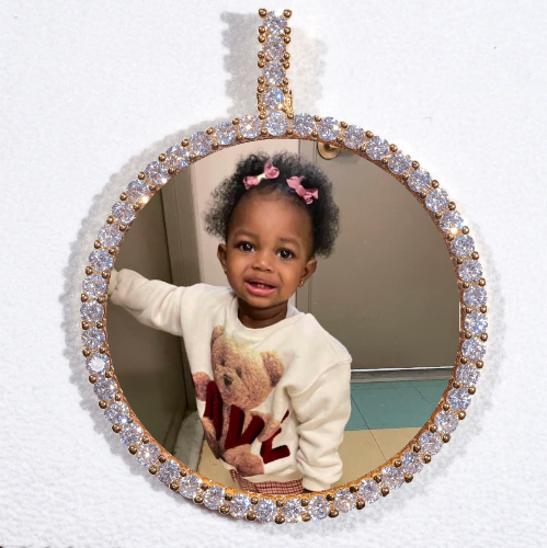 LARGE 3D CIRCLE CUSTOM PICTURE PENDANT