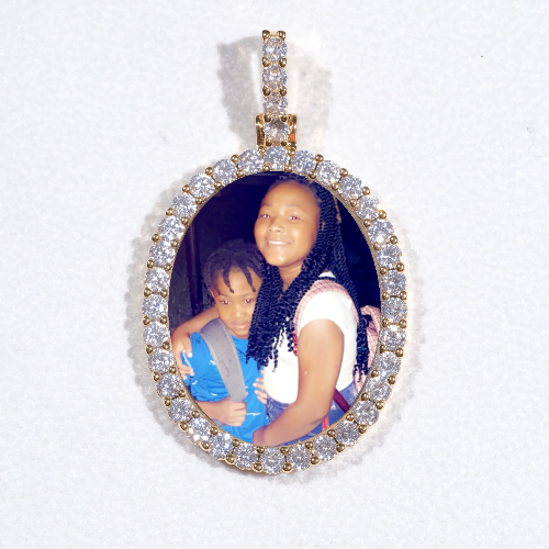 3D Oval Custom Picture Pendant
