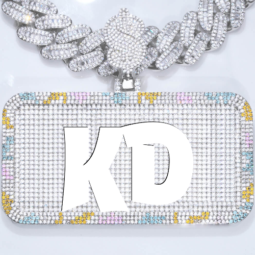 CUSTOM LETTER NECKLACE 3D COLORFUL SQUARE