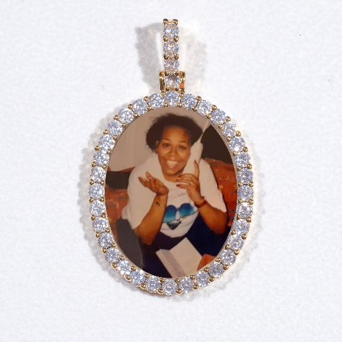 3D Oval Custom Picture Pendant