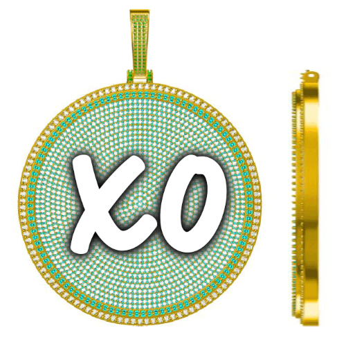 CUSTOM LETTER NECKLACE 3D BIG DISC