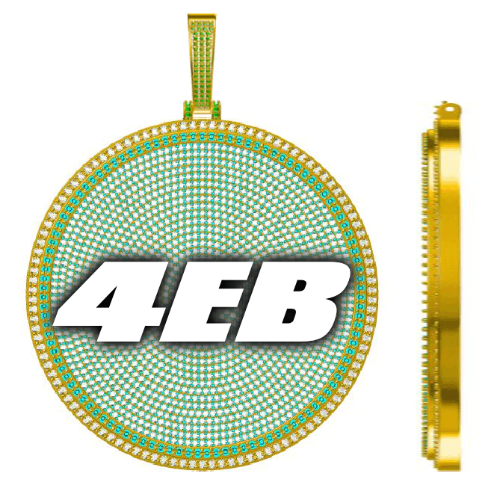 CUSTOM LETTER NECKLACE 3D BIG DISC