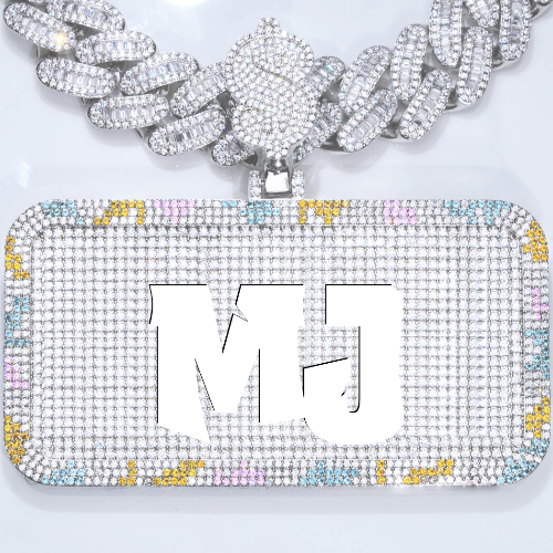 CUSTOM LETTER NECKLACE 3D COLORFUL SQUARE