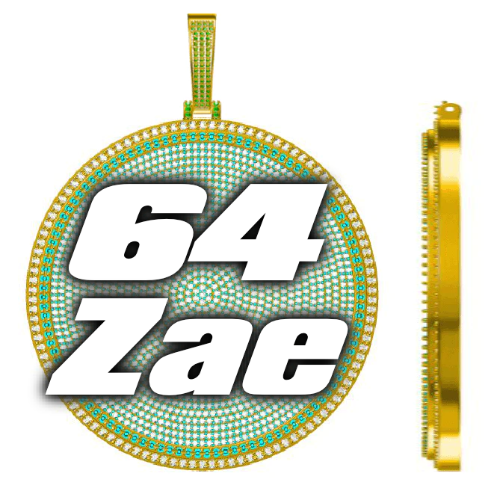 CUSTOM LETTER NECKLACE 3D BIG DISC