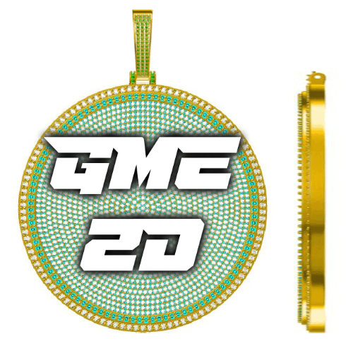 CUSTOM LETTER NECKLACE 3D BIG DISC