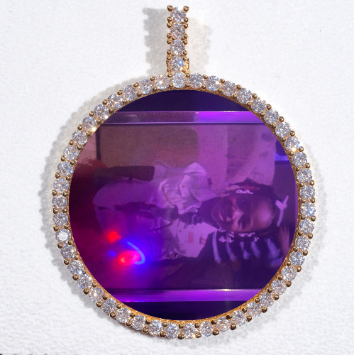 LARGE 3D CIRCLE CUSTOM PICTURE PENDANT