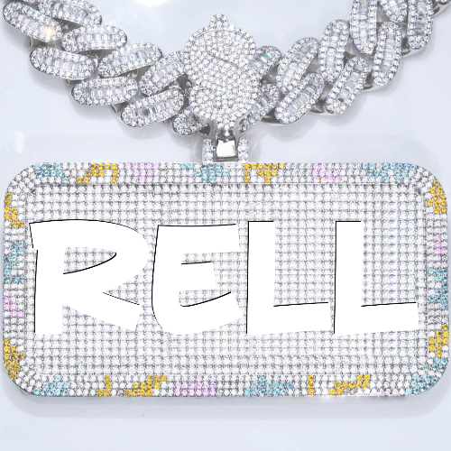 CUSTOM LETTER NECKLACE 3D COLORFUL SQUARE