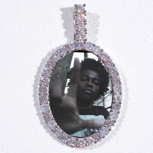Large 3D Oval Custom Picture Pendant