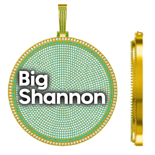 CUSTOM LETTER NECKLACE 3D BIG DISC