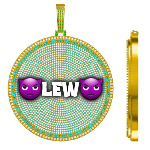 CUSTOM LETTER NECKLACE 3D BIG DISC