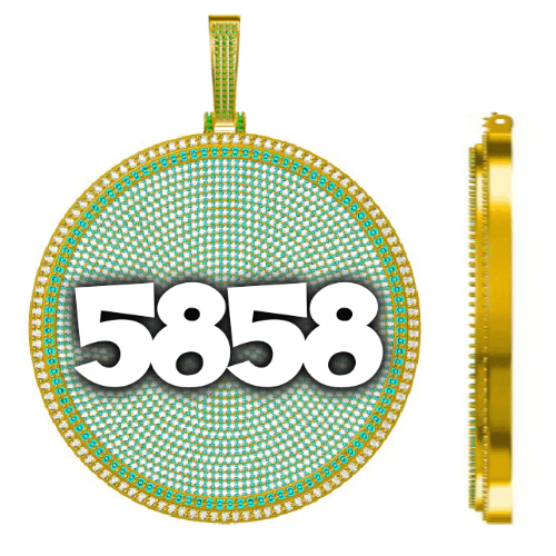 CUSTOM LETTER NECKLACE 3D BIG DISC