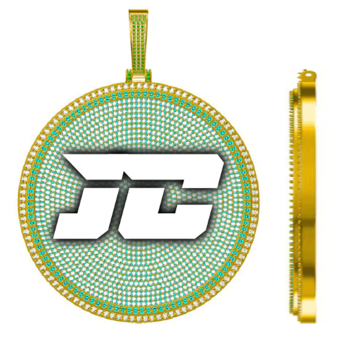 CUSTOM LETTER NECKLACE 3D BIG DISC