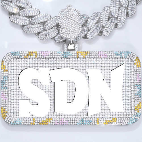 CUSTOM LETTER NECKLACE 3D COLORFUL SQUARE