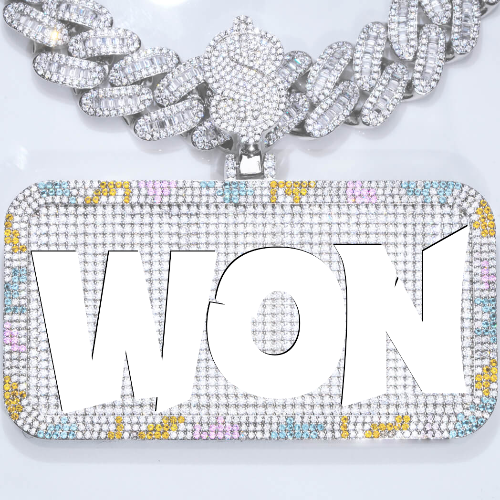 CUSTOM LETTER NECKLACE 3D COLORFUL SQUARE