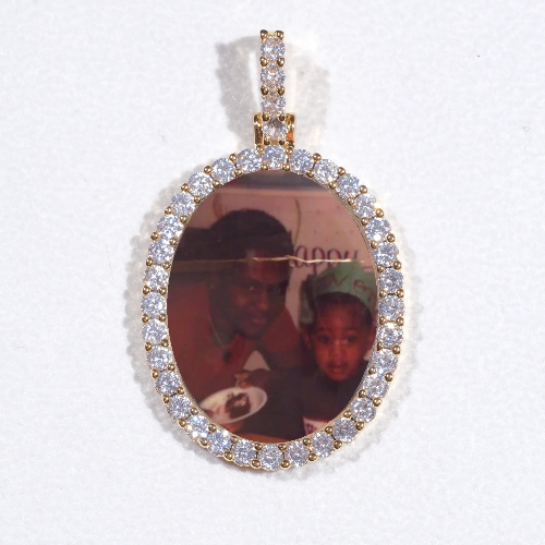 3D Oval Custom Picture Pendant