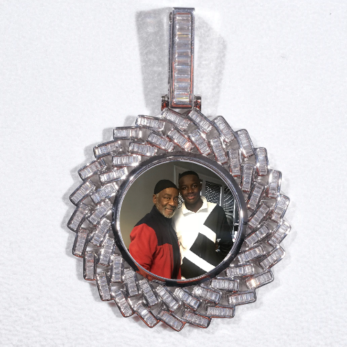 Large 3D Baguette Custom Picture Pendant