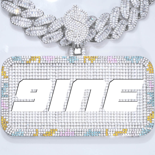 CUSTOM LETTER NECKLACE 3D COLORFUL SQUARE