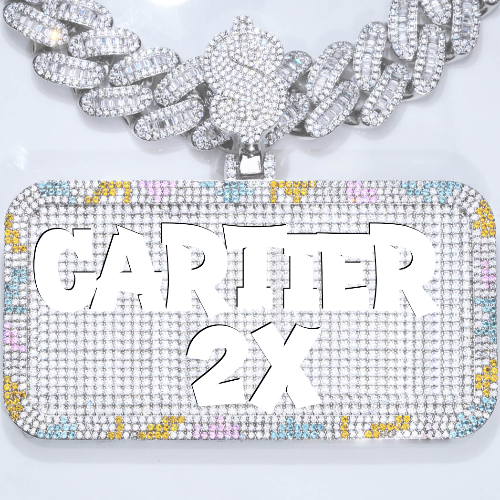 CUSTOM LETTER NECKLACE 3D COLORFUL SQUARE