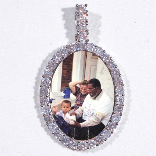 Large 3D Oval Custom Picture Pendant