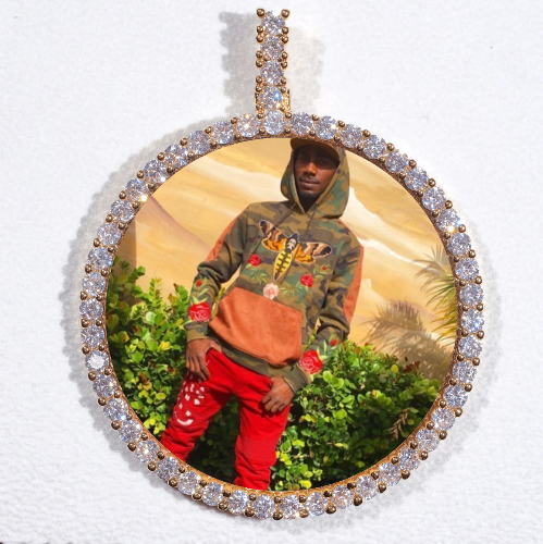 LARGE 3D CIRCLE CUSTOM PICTURE PENDANT