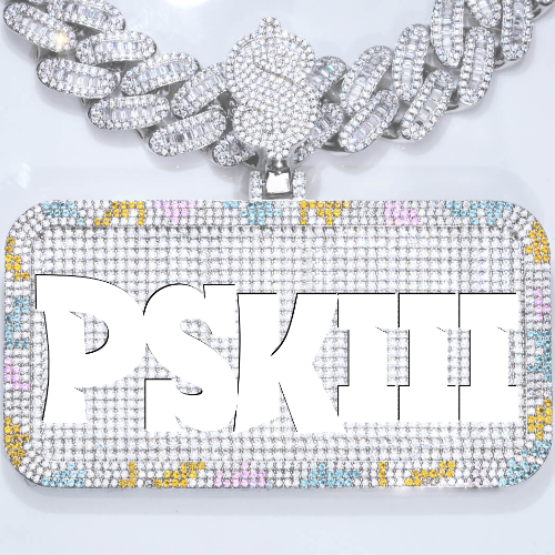 CUSTOM LETTER NECKLACE 3D COLORFUL SQUARE