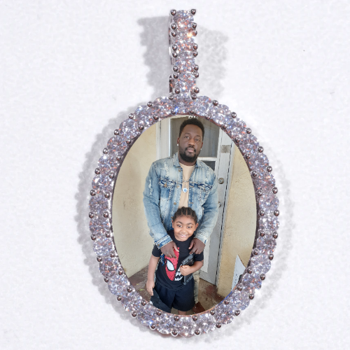 Large 3D Oval Custom Picture Pendant