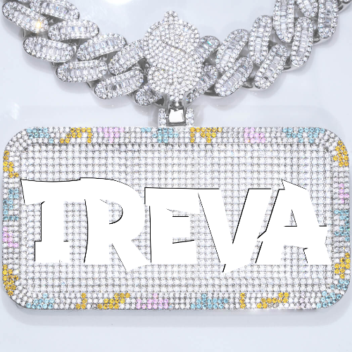 CUSTOM LETTER NECKLACE 3D COLORFUL SQUARE