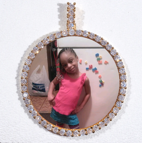 LARGE 3D CIRCLE CUSTOM PICTURE PENDANT