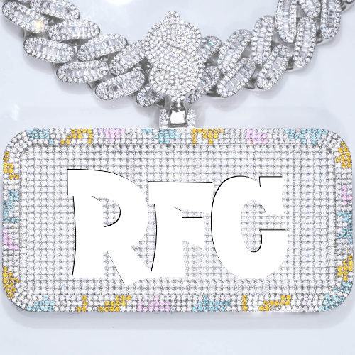 CUSTOM LETTER NECKLACE 3D COLORFUL SQUARE