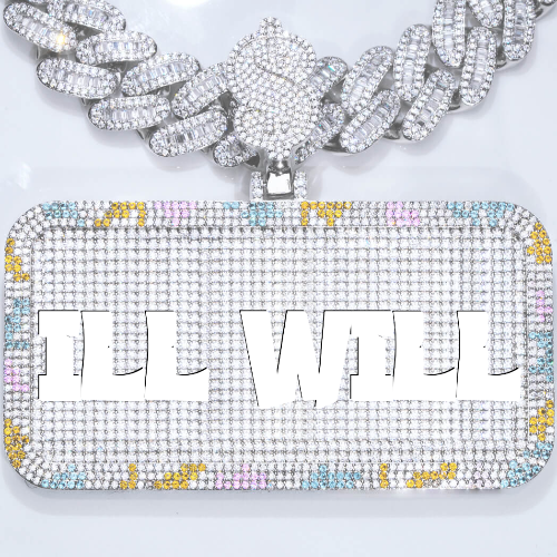 CUSTOM LETTER NECKLACE 3D COLORFUL SQUARE