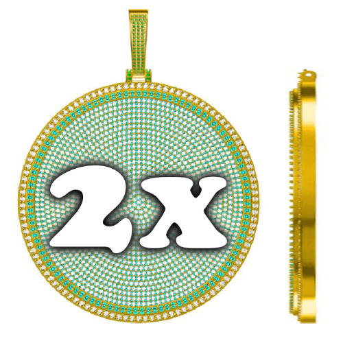 CUSTOM LETTER NECKLACE 3D BIG DISC