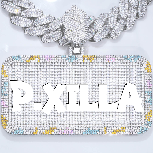 CUSTOM LETTER NECKLACE 3D COLORFUL SQUARE