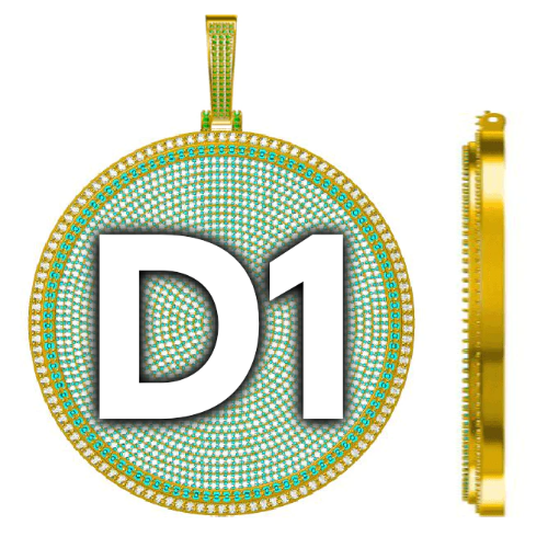 CUSTOM LETTER NECKLACE 3D BIG DISC