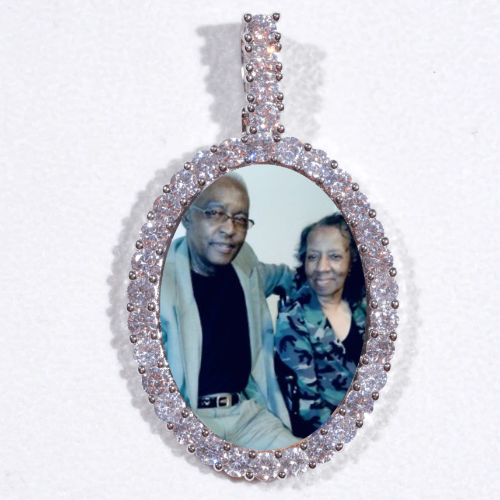 Large 3D Oval Custom Picture Pendant