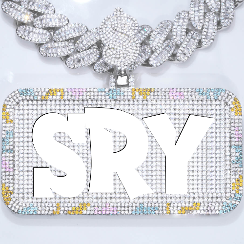 CUSTOM LETTER NECKLACE 3D COLORFUL SQUARE