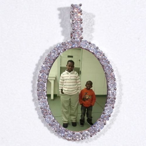Large 3D Oval Custom Picture Pendant