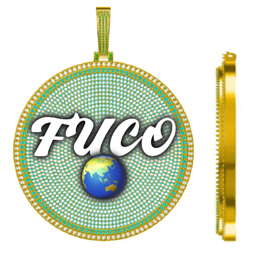 CUSTOM LETTER NECKLACE 3D BIG DISC